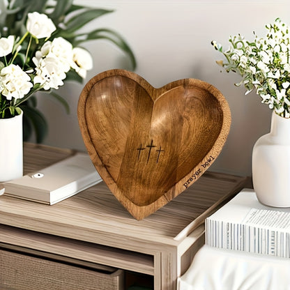 Heart-Shaped Wooden Prayer Bowl