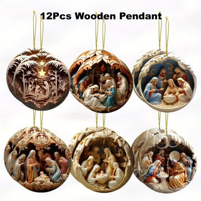 Classic Christmas Nativity Ornaments (1 / 6 / 12 PCs)