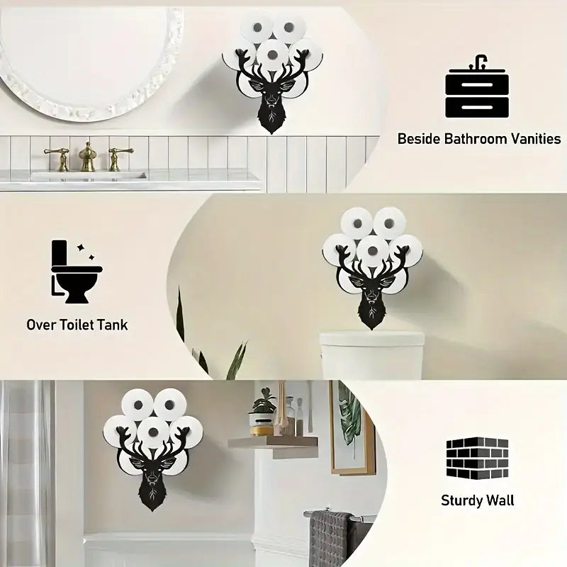 Deer Head Toilet Paper Holder Rack