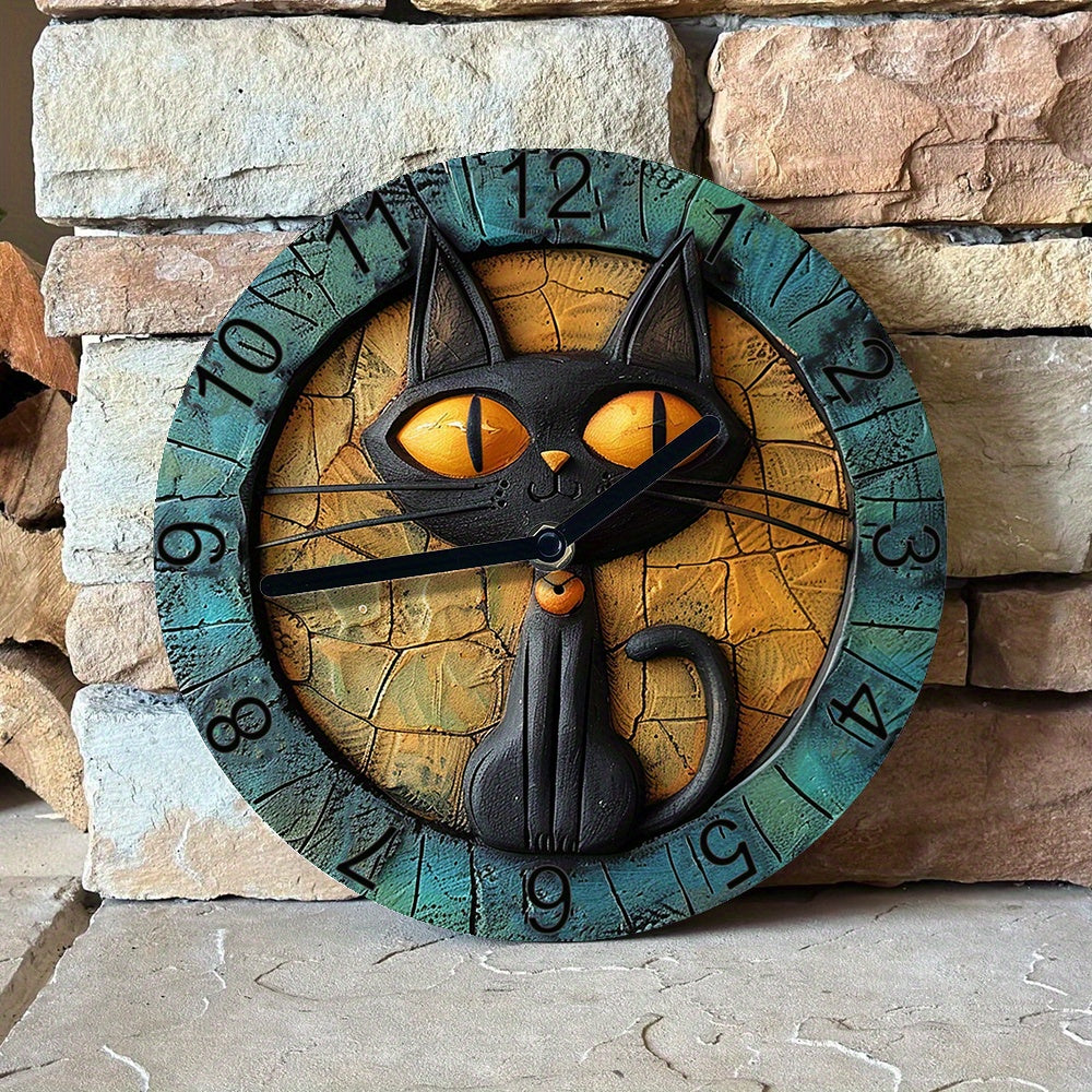 Black Cat Silent Wall Clock