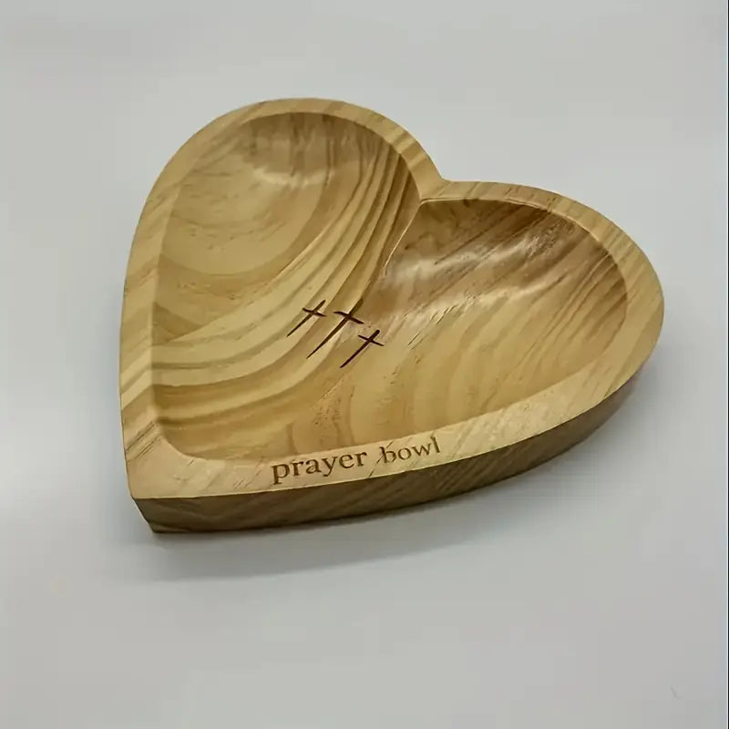 Heart-Shaped Wooden Prayer Bowl