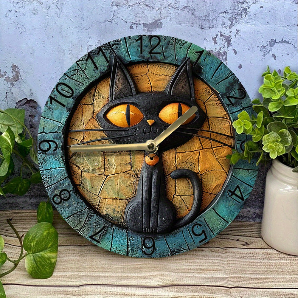 Cute Cat Silent Wall Clock