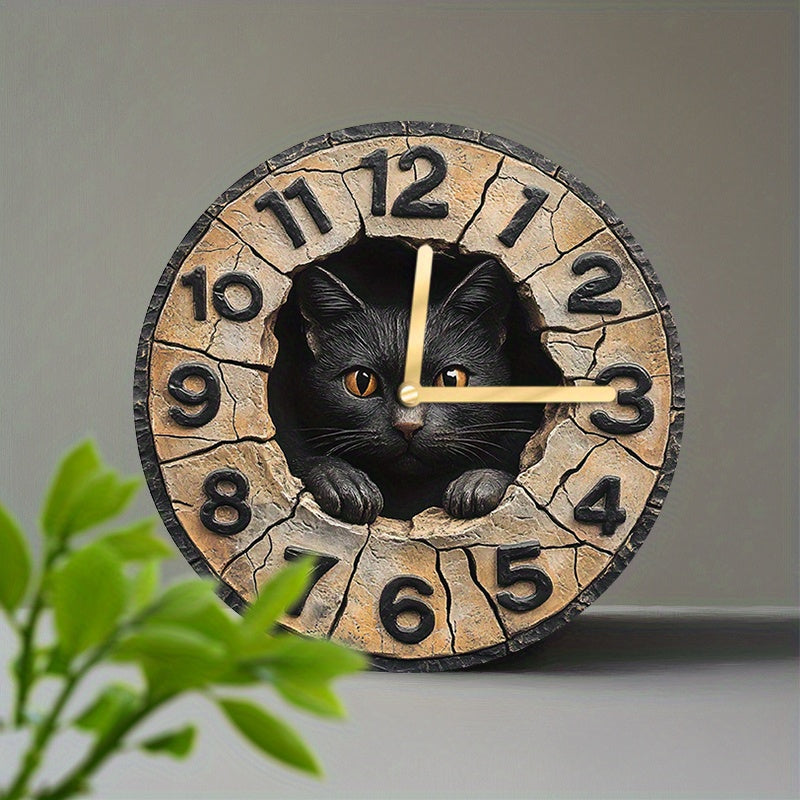 Cute Cat Silent Wall Clock