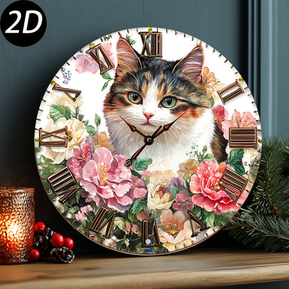 Cute Cat Silent Wall Clock