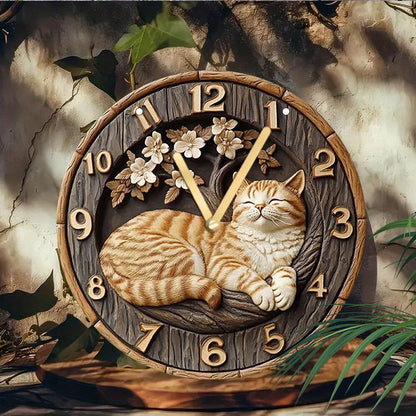 Cute Cat Silent Wall Clock