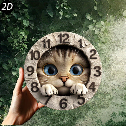 Cute Cat Silent Wall Clock