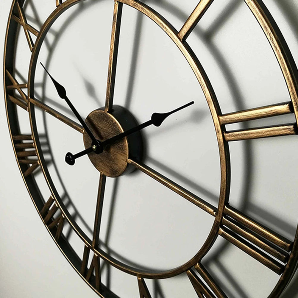 Classic Roman Numeral Metal Wall Clock