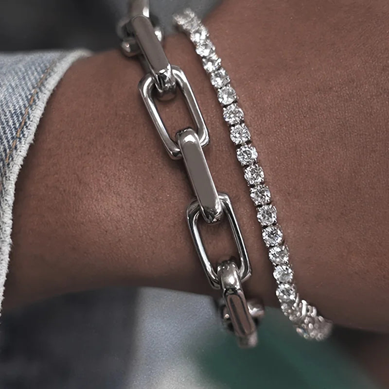 Titanium Steel Chain-Link Bracelet