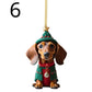 New Christmas 2D Fun Dachshund Dog Pendant Car Rearview Mirror Pendant Car Interior Accessories Christmas Tree Decor for Party