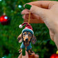 New Christmas 2D Fun Dachshund Dog Pendant Car Rearview Mirror Pendant Car Interior Accessories Christmas Tree Decor for Party