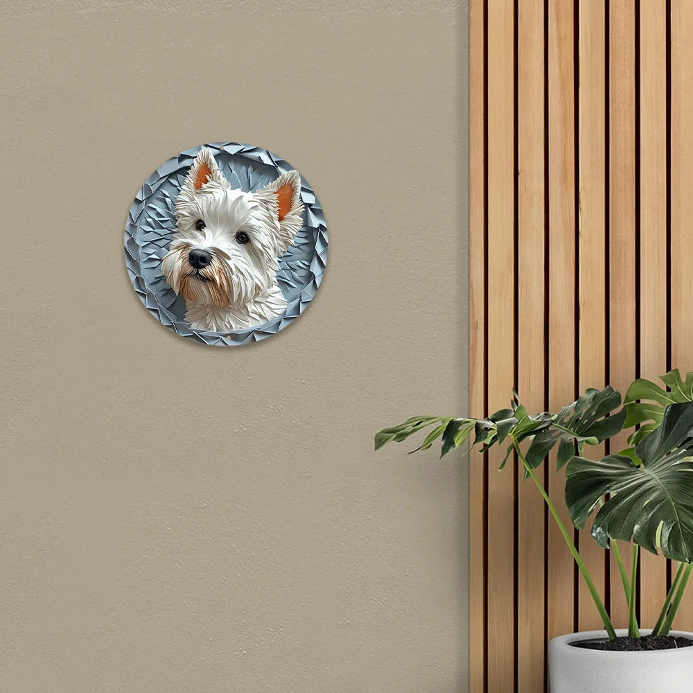 West Highland White Terrier Dog Flat 3D Ornament