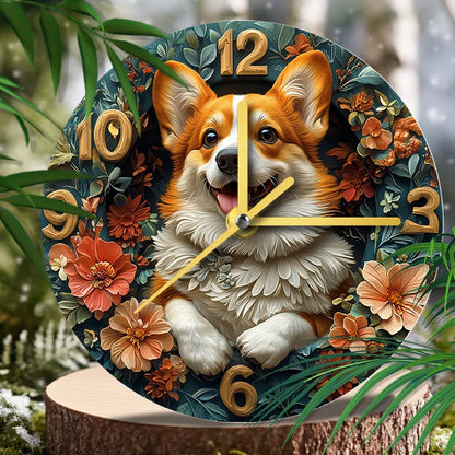 Corgi Silent Wall Clock