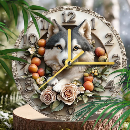 Alaskan Malamute Silent Wall Clock