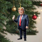 Cartoon Trump Pendant Christmas Tree Pendant Acrylic Funny Donald Trump Pendant Keychain for Car Doll Hanging Xmas Tree Pendants