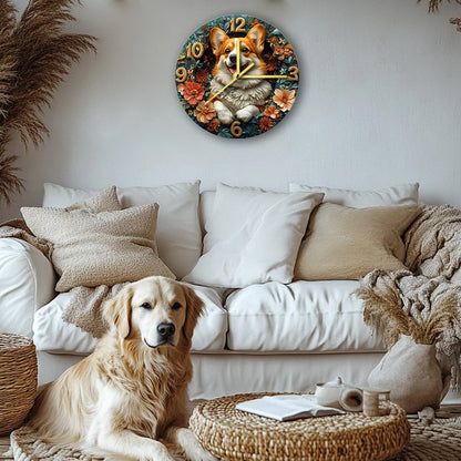 Corgi Silent Wall Clock