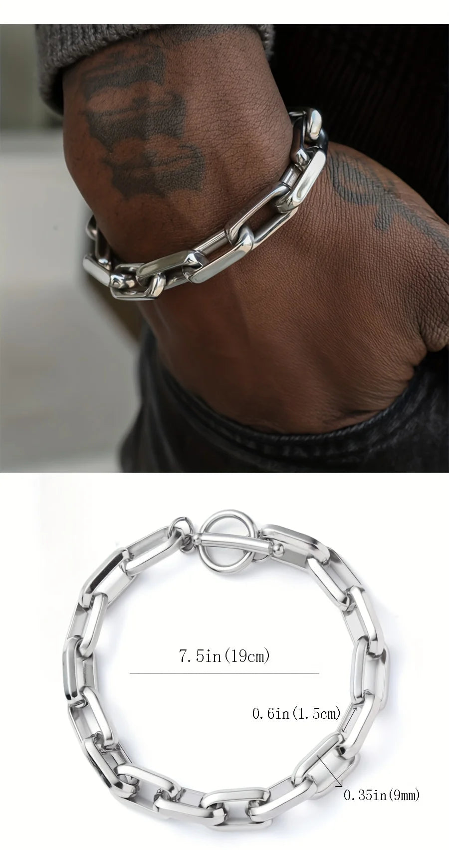 Titanium Steel Chain-Link Bracelet