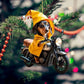 Motorbike Dog Hanging Decoration Acrylic Animal Pendant 2D Flat Home Christmas Tree Car Rearview Mirror Puppy Hanging Ornament