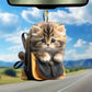 Acrylic 2D Cat Car Hanging Decoration Home Office Backpack Auto Rearview Mirror Cartoon Kitten Animal Hanging Pendant