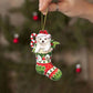 2D Christmas Dog Hanging Ornaments Cartoon Decorative Xmas Tree Dog Charms Dog/Cat Shape Acrylic Puppy Acrylic Pendant