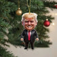 Cartoon Trump Pendant Christmas Tree Pendant Acrylic Funny Donald Trump Pendant Keychain for Car Doll Hanging Xmas Tree Pendants