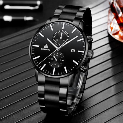 Luxury Stainless Steel Watch & Bracelet Set (Buy 2 Get 1 Free)