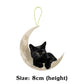 1pcs Cute Little Black Cat Lying On The Moon Hanging Cartoon Pendant Ornaments Ornament Keychain Car Pendant Cute Bag Car K7D6