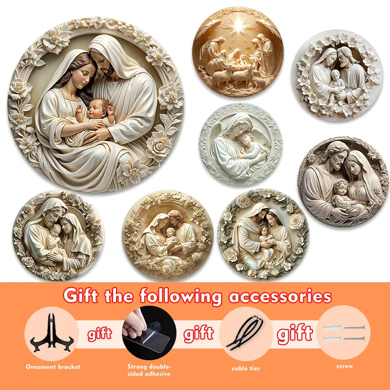 Holy Family / Nativit Flat 3D Ornament