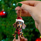 New Christmas 2D Fun Dachshund Dog Pendant Car Rearview Mirror Pendant Car Interior Accessories Christmas Tree Decor for Party