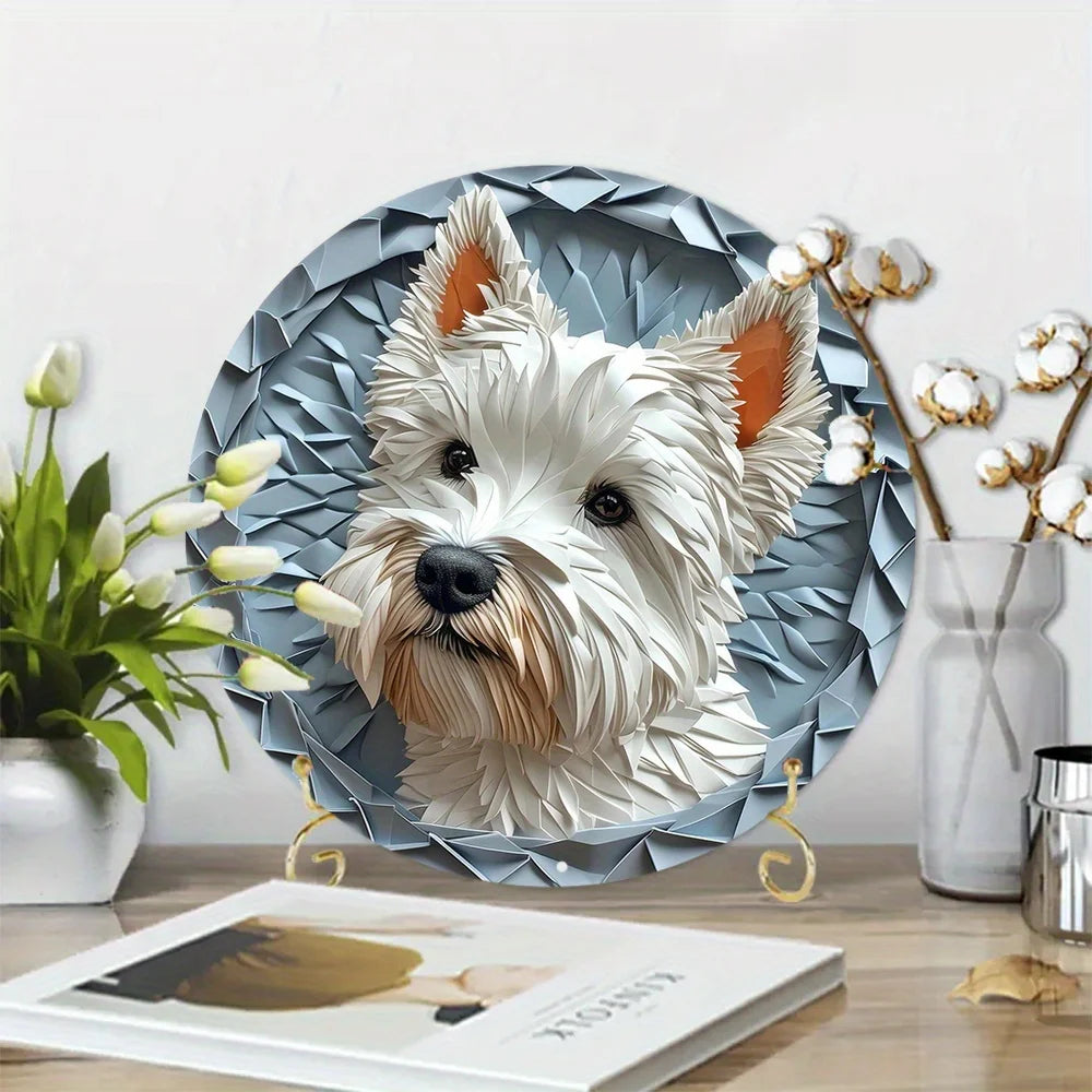 West Highland White Terrier Dog Flat 3D Ornament