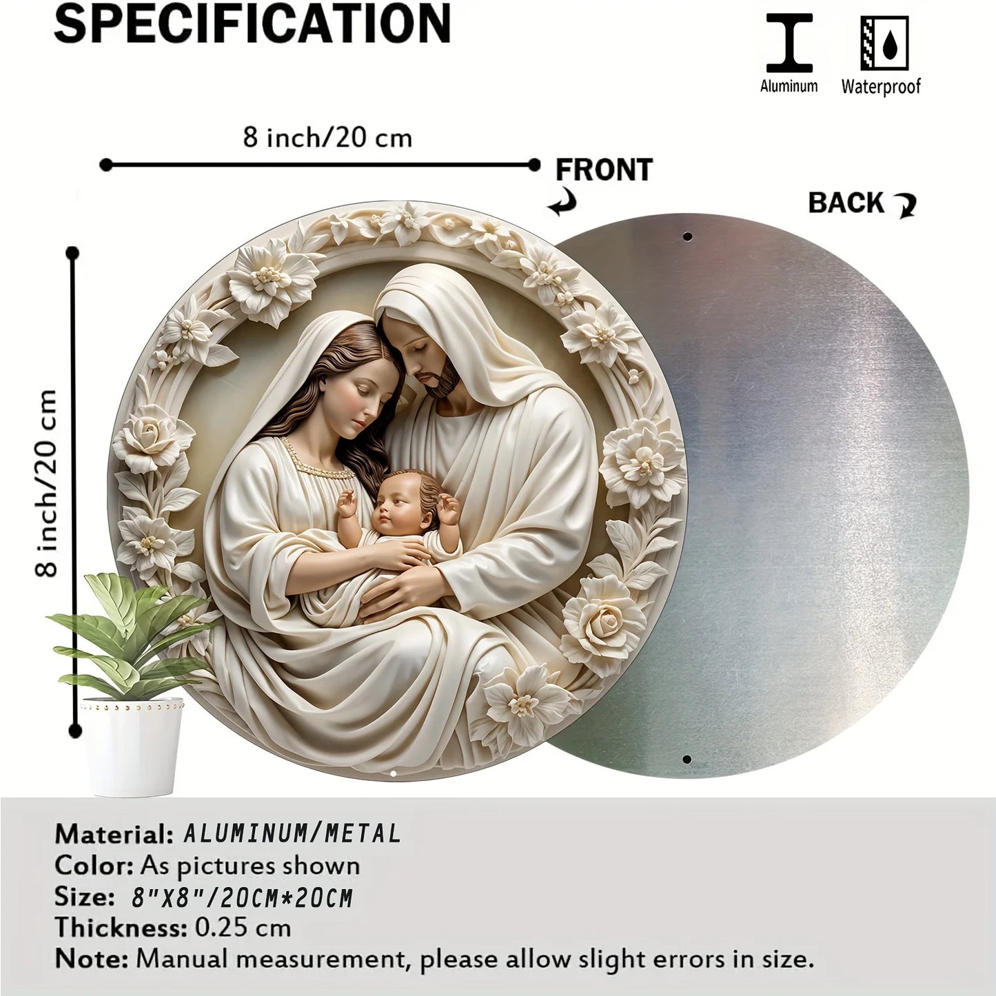 Holy Family / Nativit Flat 3D Ornament