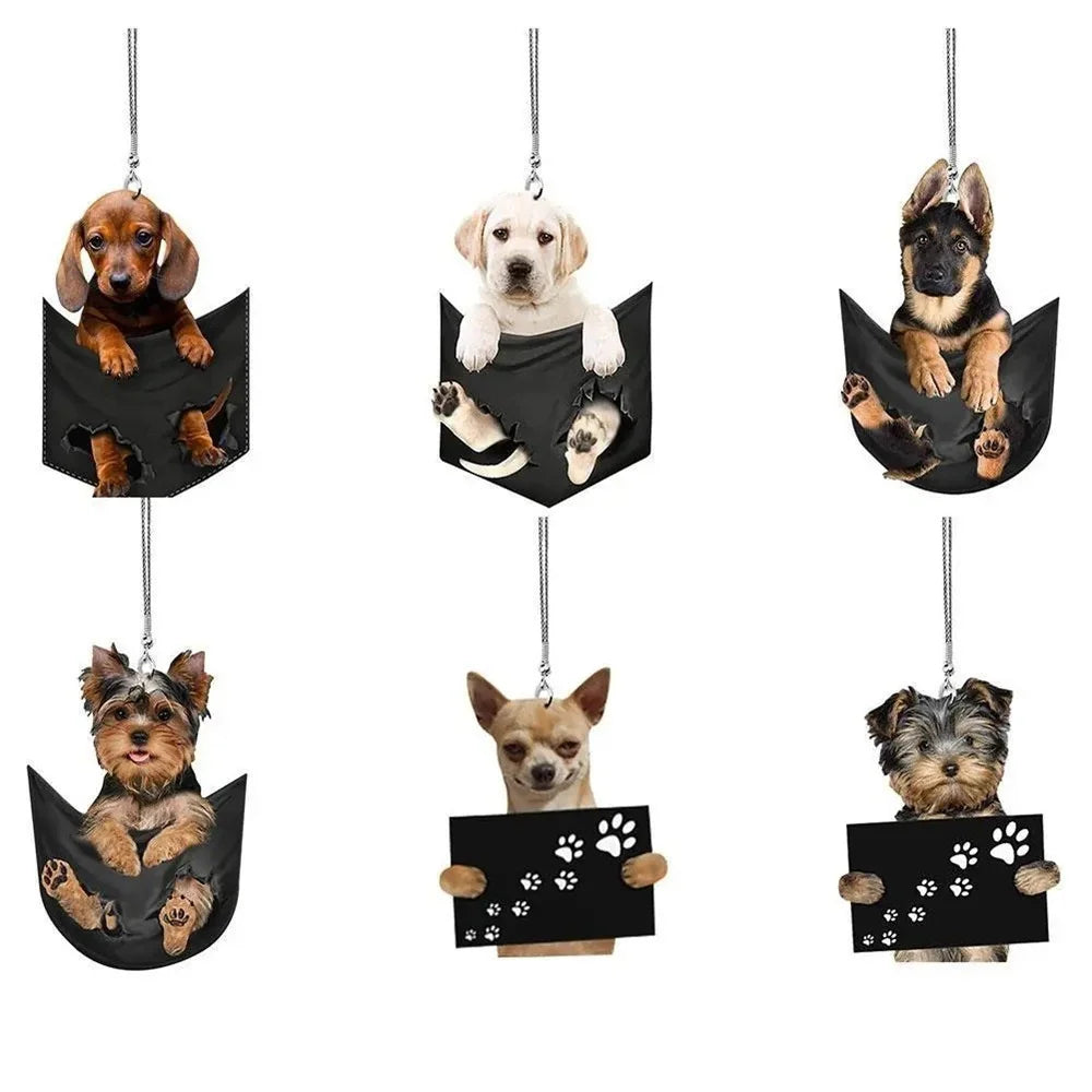 Car Pendant Practical Interior Ornament Hanging Mini Puppy Shape Car Hanging Toy Gift Car Decoration Accessories