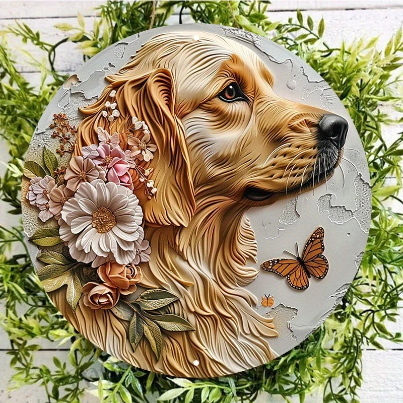 Golden Retriever Flat 3D Ornament