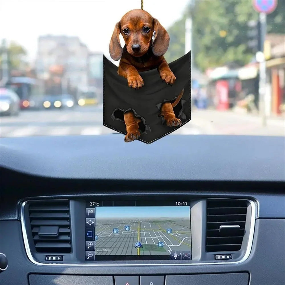 Car Pendant Practical Interior Ornament Hanging Mini Puppy Shape Car Hanging Toy Gift Car Decoration Accessories