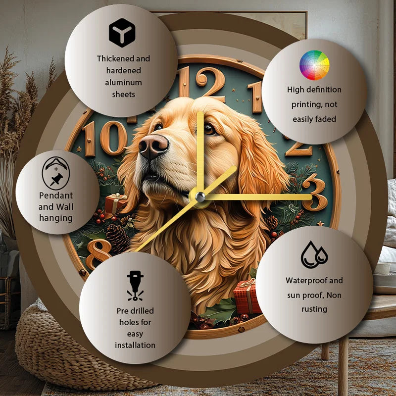 Golden Retriever Silent Wall Clock