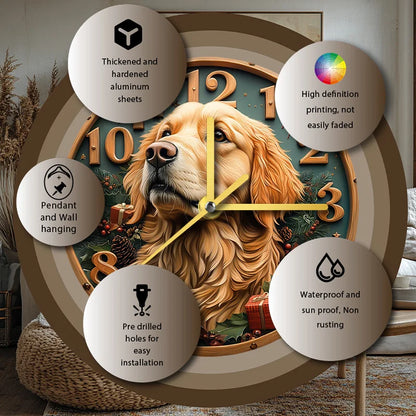 Golden Retriever Silent Wall Clock