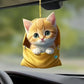 Acrylic 2D Cat Car Hanging Decoration Home Office Backpack Auto Rearview Mirror Cartoon Kitten Animal Hanging Pendant