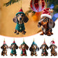 New Christmas 2D Fun Dachshund Dog Pendant Car Rearview Mirror Pendant Car Interior Accessories Christmas Tree Decor for Party