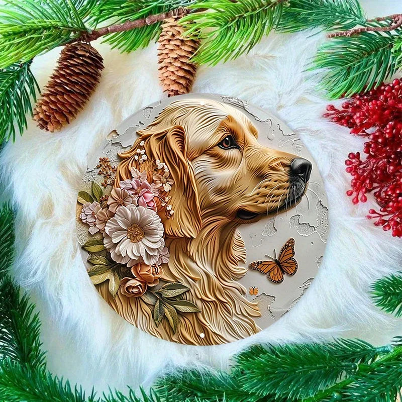 Golden Retriever Flat 3D Ornament