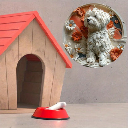 Maltese Dog Flat 3D Ornament