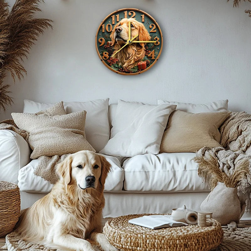 Golden Retriever Silent Wall Clock