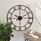 Classic Roman Numeral Metal Wall Clock