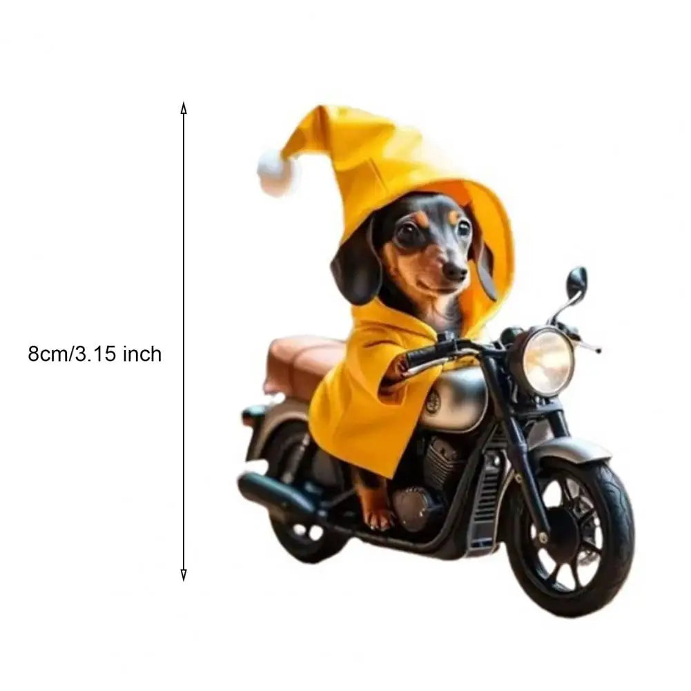 Motorbike Dog Hanging Decoration Acrylic Animal Pendant 2D Flat Home Christmas Tree Car Rearview Mirror Puppy Hanging Ornament