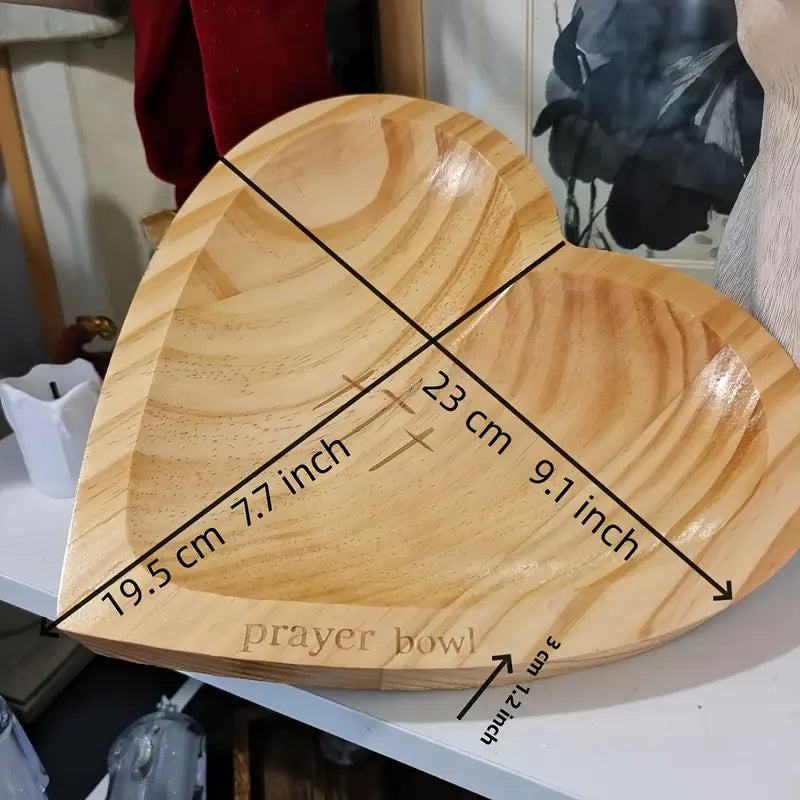 Heart-Shaped Wooden Prayer Bowl