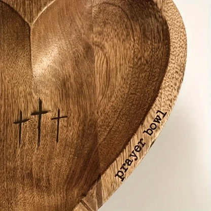 Heart-Shaped Wooden Prayer Bowl