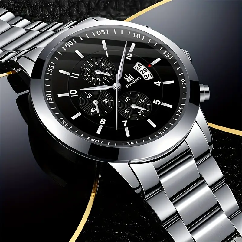 Timeless Stainless Steel Watch & Bracelet Set (Buy 2 Get 1 Free)